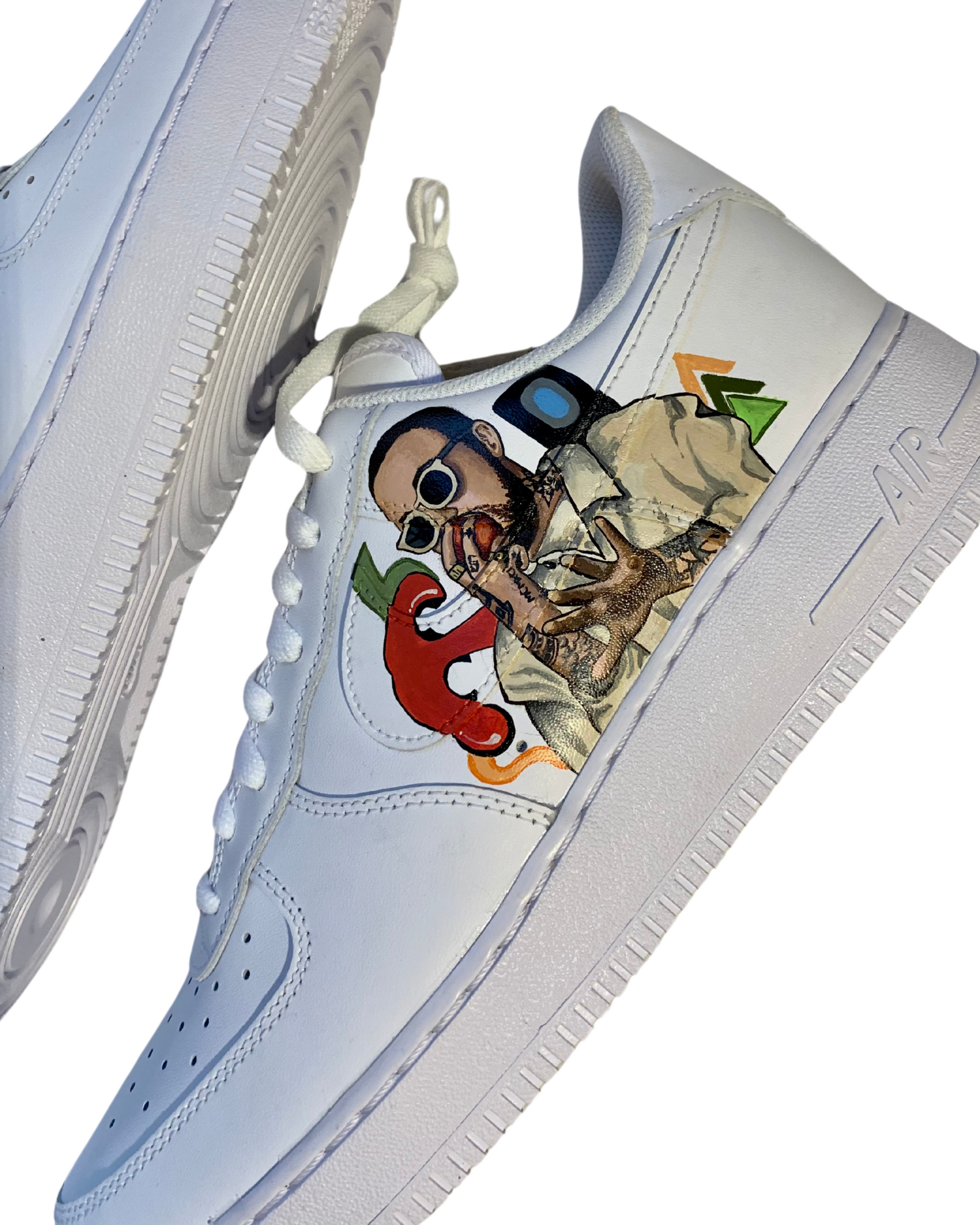 Mac Miller handpainted custom Airforce 1s